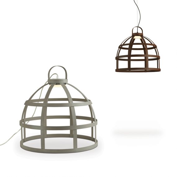 Italiensche Designleuchte mit Led rostfarben, zeme