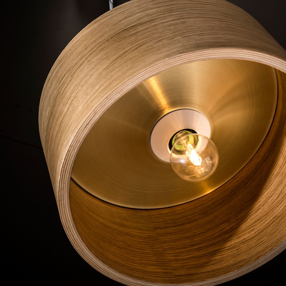 Moderne Deckenlampe aus Eichenholz E27 Fassung