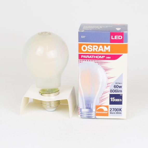 OSRAM Retrofit dimmbar, E27 LED Filament, matt, ersetzt 60 Watt Glühbirne, EEK A++
