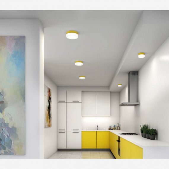 Moderne LED Deckenleuchte in rundem, flachem Design