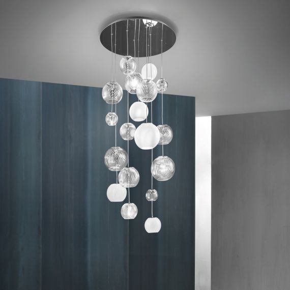 OTO Italian spherical glass cascade with twisted glasses