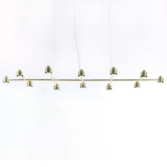 SPIDER Long design pendant light in gold, black chrome or brass