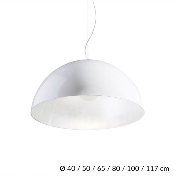 AMEDEO Halbkugel Pendelleuchte Wei� gl�nzend oder matt