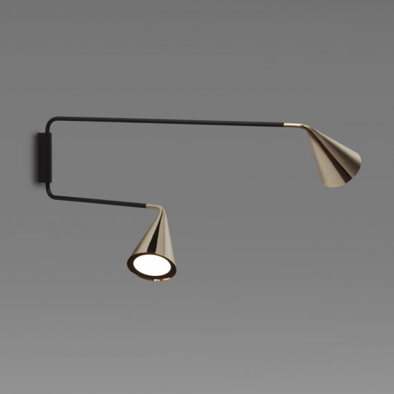 GORDON 2-light Italian wall light with movable shades
