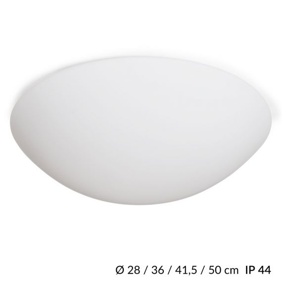 KARON Semicircular glass ceiling light IP44