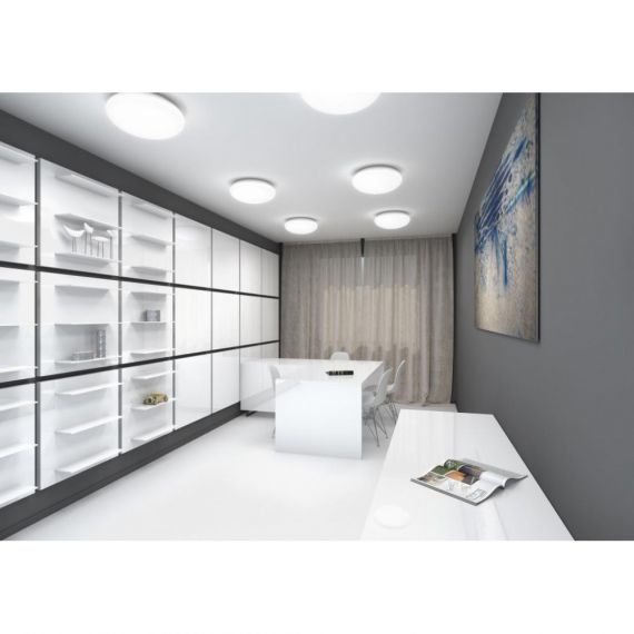 Deckenlampe aus weißem Glas