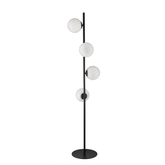 SWING 4-lam. Floor lamp with glass shades
