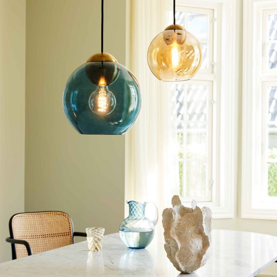 BACCIO pendant light with colored glass