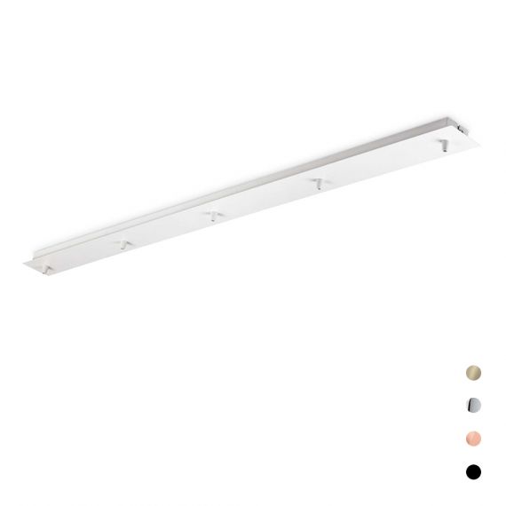 Elongated ceiling canopy with 5 outlets