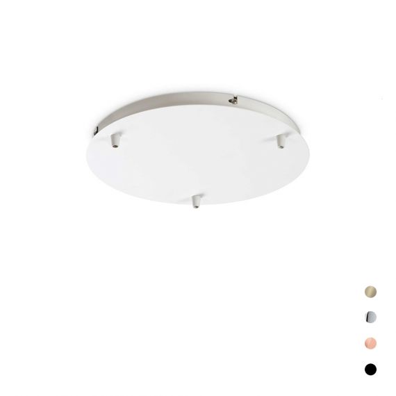 Round ceiling canopy with 3 outlets