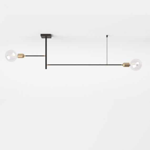 ARCO long ceiling light with brass details