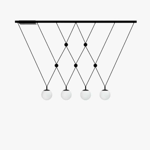 GEO 4-lam. Pendant lamp with spherical shades