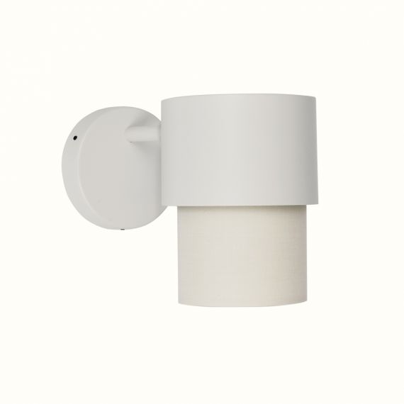CAIN Design wall lamp with textile in gray-white