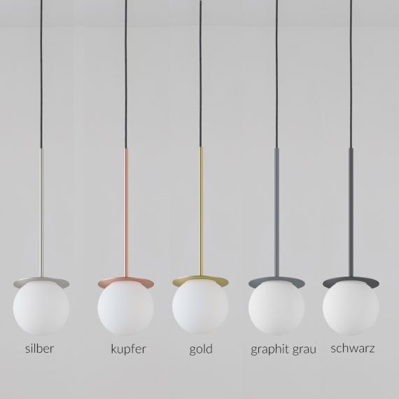 Halterung in Silber, Kupfer, Gold, Graphit, Schwarz.