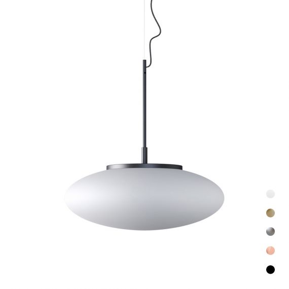 OPRA opal glass pendant lamp oval