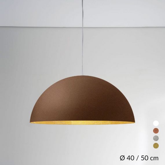 AMEDEO hemispherical pendant light surface Corten