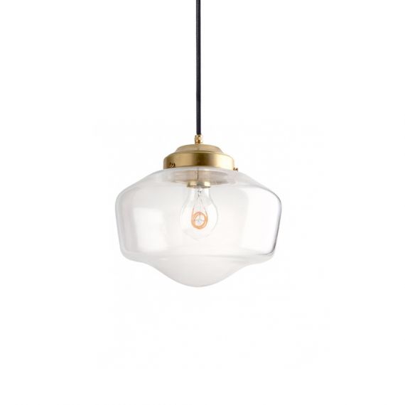 ALVA brass pendant light - glass shade