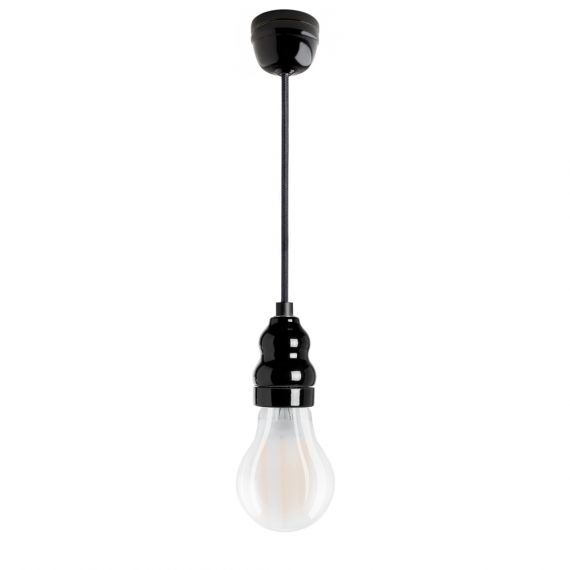 B7 - Stoffkabel mit Keramikfassung schwarz