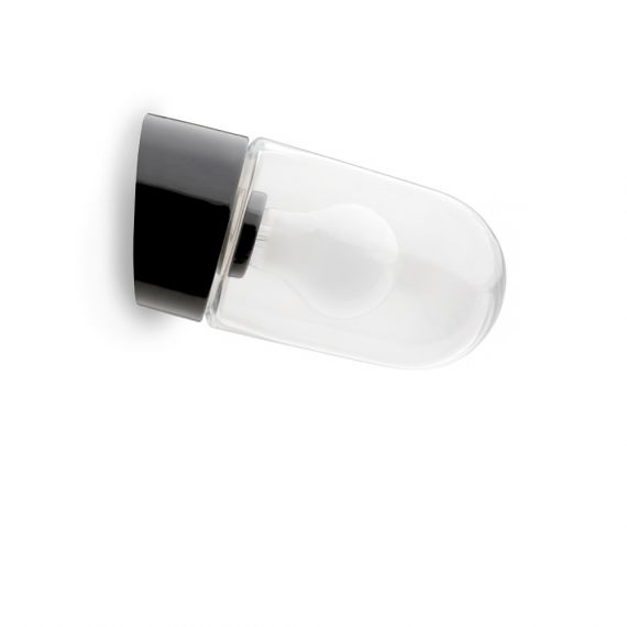 MURI Wandleuchte Porzellan in Schwarz IP54
