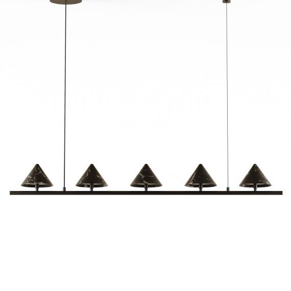 MARBLE Lange H�ngeleuchte mit Marmor-Schirmen