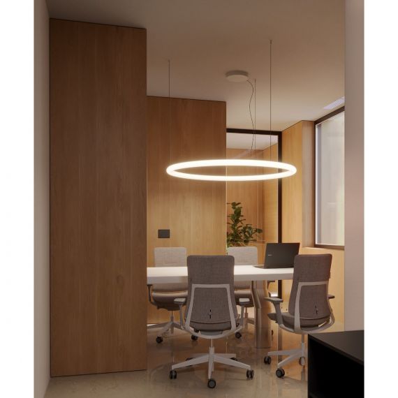 Gro�e wei�e Ring-H�ngeleuchte mit 93 cm Durchmesser