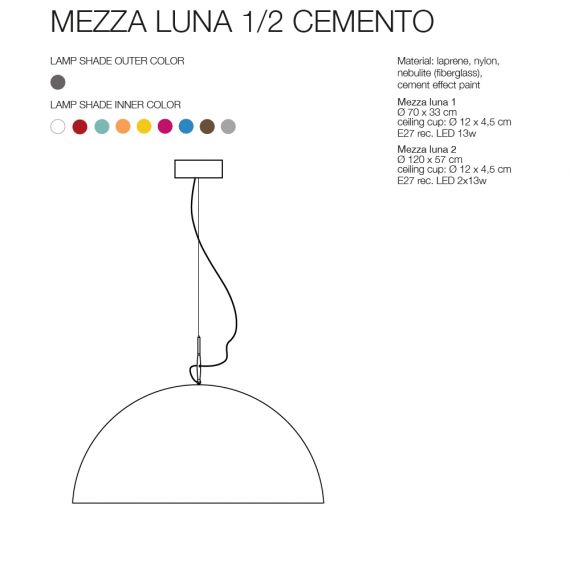 MEZZA LUNA Halbkugelfrmige Pendelleuchte von in.es-Artdesign.