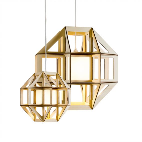 SATUR Geometric pendant light made of multiplex