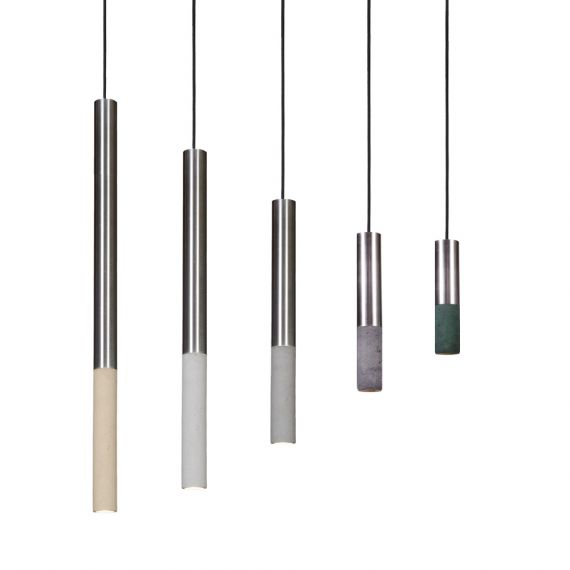 KNALLA 23 Zylindrische Beton Pendellampe mit Metall
