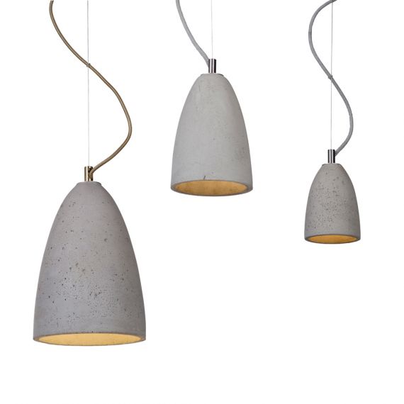 PHOEBE Concrete pendant light, bell-shaped