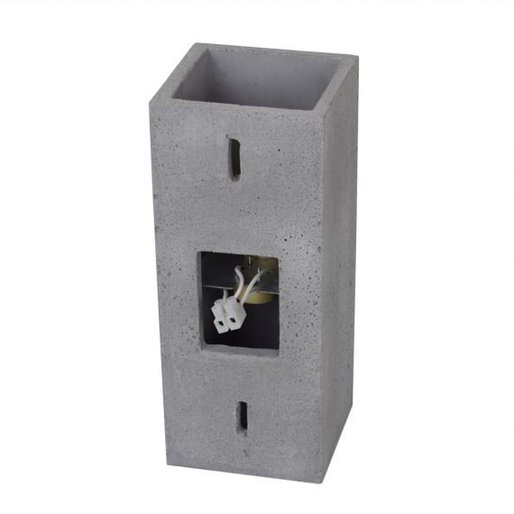 Rckseite der Beton-Wandleuchte mit Montagelcher.