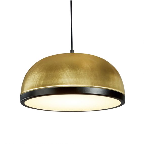 POLLY M Semicircular LED pendant light in brass or copper