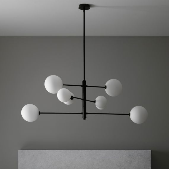 Molekül Lampe oder Sputnik Lampe Messing/Schwarz