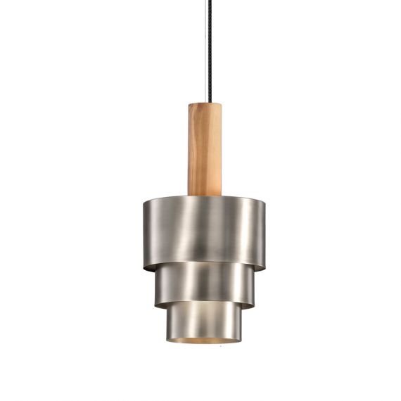 REFLECTIONS pendant light with three brass or pewter cylinders in Danish style