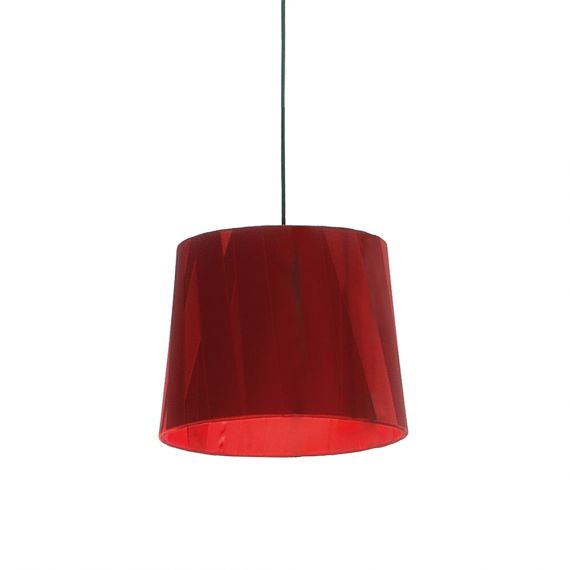 Leuchtend rote Variante der kleinen Pendelleuchte.