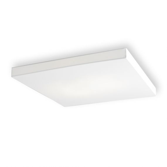 MONOBLOQUE Groe, flache LED Deckenleuchte mit weier Stoffbespannung