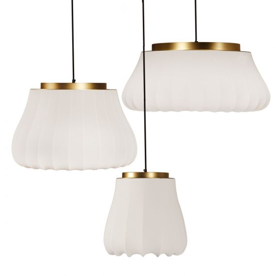 LILY Gro�e, moderne Textilschirm H�ngeleuchte