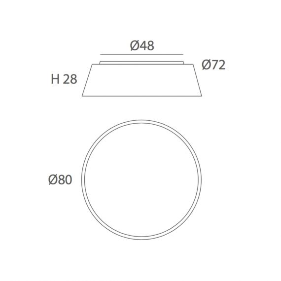 Große runde Deckenlampe mit farbigem Textl