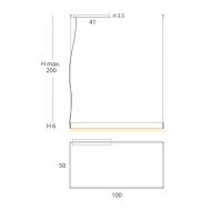 ESPADA LED pendant light in rectangular shape Abmessungen der 