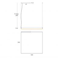 ESPADA LED Hngeleuchte in quadratischer Form Mae und Lngen der 100 cm Version.