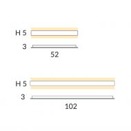 ESPADA Elegant LED wall light with wood Mae und Lngen der Designleuchte.