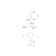TARRO Tischleuchte aus Metall mit schwenkbarem Schirm 