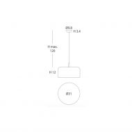 TARRO Flache Pendelleuchte mit lackiertem Metallschirm Abmessungen der formsch�nen Leuchte mit 31 cm.