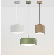 TARRO Flache Pendelleuchte mit lackiertem Metallschirm Pendelleuchten in drei Gren. Wei, Beige, Grn.