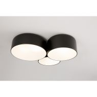 TARRO Deckenleuchte mit drei verschieden groen runden Metallschirmen Skulptur mit lockerem Charme.