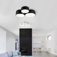 TARRO Deckenleuchte mit drei verschieden groen runden Metallschirmen Toll fr jugendliches und modernes Interieur.