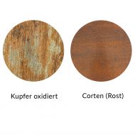 HUG SQ TOP Deckenspot aus keramischen Material Ausgangsmaterial der Leuchten ist die samtweie Gipsvariation. Weitere Oberflchen Corten und Kupfer oxidiert.