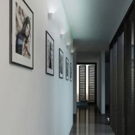 HUG SQ Wandspot aus keramischen Material Indirekte Beleuchtung mit dem kleinen Wandspot.