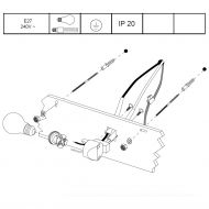 SOFFA Halbrunde Wandleuchte aus Leichtbeton Montagezeichnung der Wandleuchte mit normaler E27 Fassung.