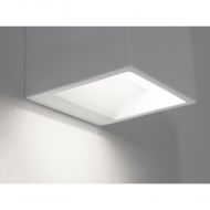 RUDI Quadratische LED Wandleuchte aus Keramik Quadratische LED Wandleuchte aus weier Keramik.