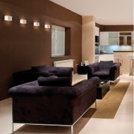 RUDI Quadratische LED Wandleuchte aus Keramik Kleine, quadratische Wandleuchte mit Lichtaustritt oben und unten.